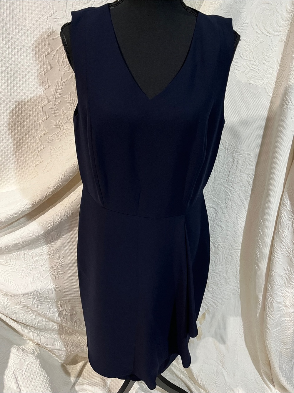 Talbots Navy V-Neck Midi Sheath Dress, size 10, new with‎ tags
